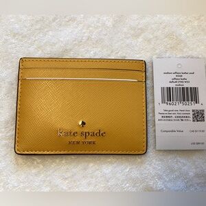 Kate Spade Madison Saffiano Cardholder in Yellow Daffodil